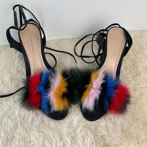 Loeffler Randall Nicolette Fur Sandal size 9